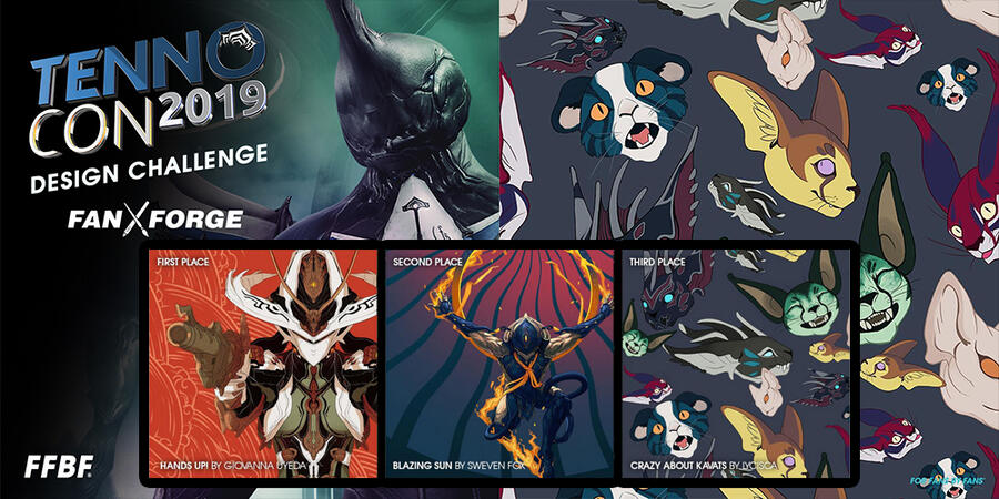 Officially licensed artwork for Warframe / Digital Extremes via ForFansByFans (defunct). Third place in Accessories category of Design Challenge.